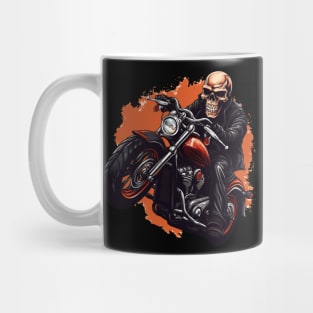 skull riding a motorcycle Mug